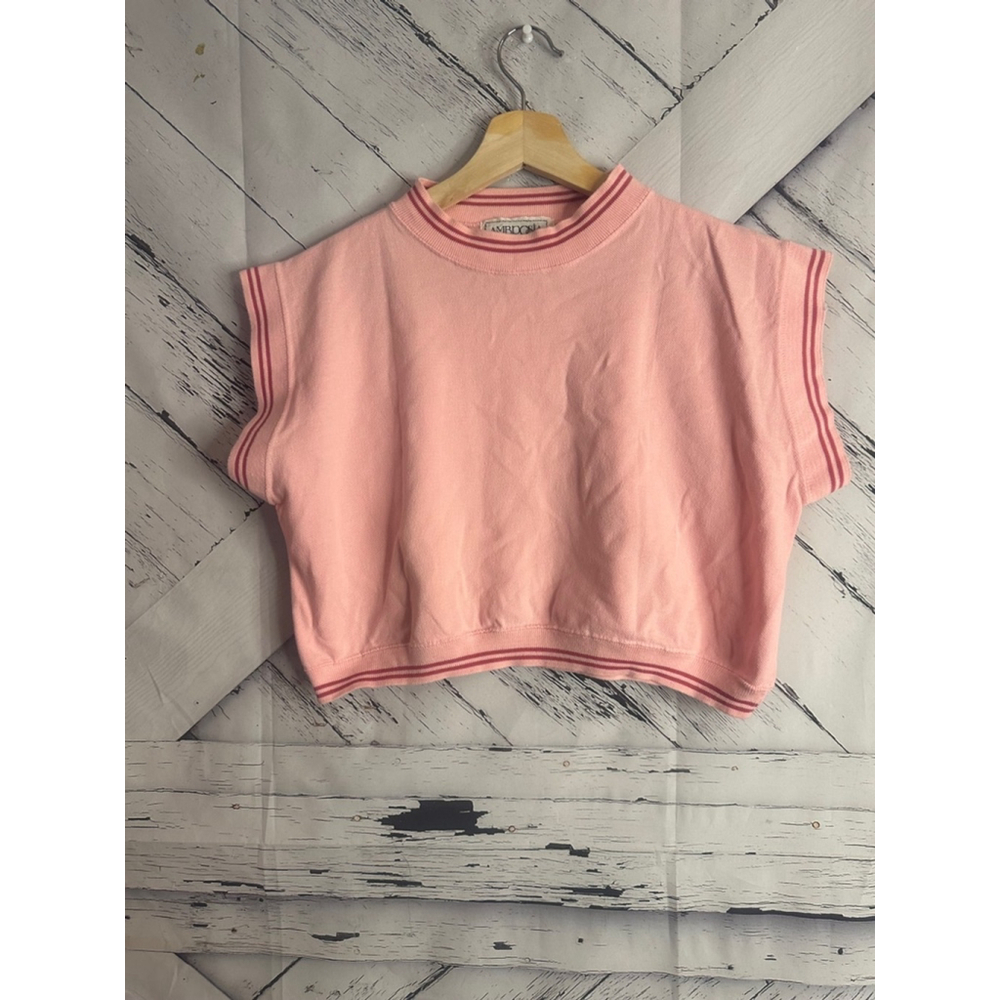 Women's Ambrosia Pink & Red Crop Top Size L